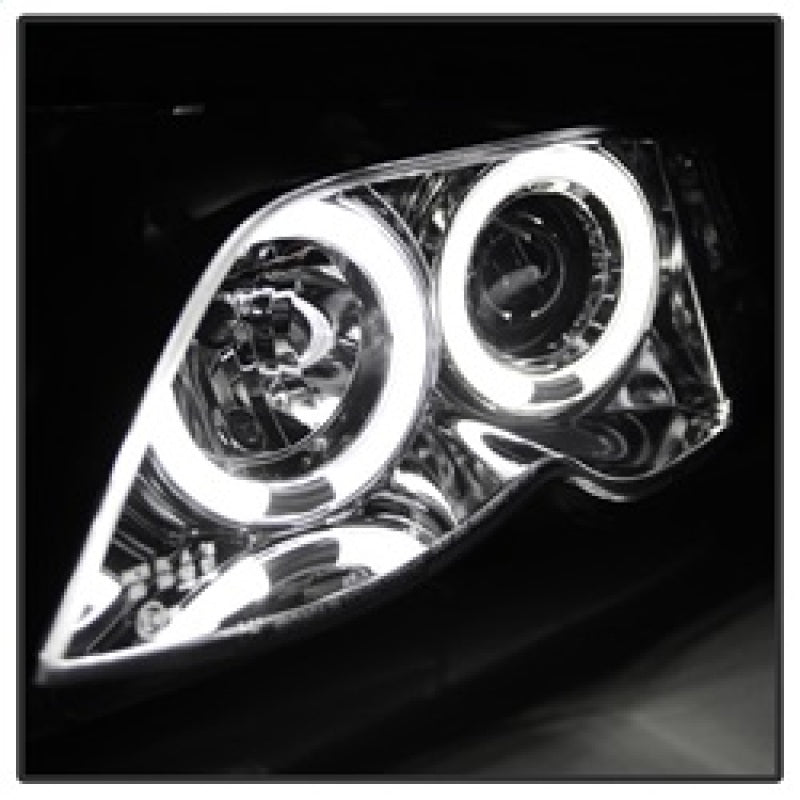 SPYDER 5042408 FITS: BMW E46 3-Series 02-05 4DR Projector Headlights 1PC LED Halo Chrm PRO-YD-BMWE4602-4D-AM-C Headlights
