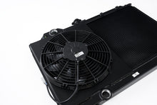 Load image into Gallery viewer, CSF 7075B FITS: 96-07 Mitsubishi Evo 4/5/6/7/8/9 Full-Slim Radiator w/12in Fan &amp; Shroud/-16AN Black Radiators