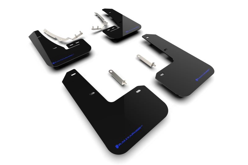 Rally Armor MF80-UR-BLK/BL FITS: 2022 MK8 Volkswagen Golf GTI/R Black UR Mud Flap w/ Blue Logo Mud Flaps