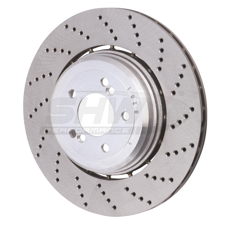 SHW Performance BRR48081 FITS:SHW 06-10 BMW M5 5.0L Right Rear Cross-Drilled Lightweight Brake Rotor (34212282808) Brake Rotors Drilled