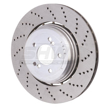 Load image into Gallery viewer, SHW Performance BRR48081 FITS:SHW 06-10 BMW M5 5.0L Right Rear Cross-Drilled Lightweight Brake Rotor (34212282808) Brake Rotors Drilled
