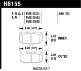 Hawk 90 Mazda RX-7 GXL/U  / 86-91 & 93-95 RX-7 HT-10 Race Front Brake Pads