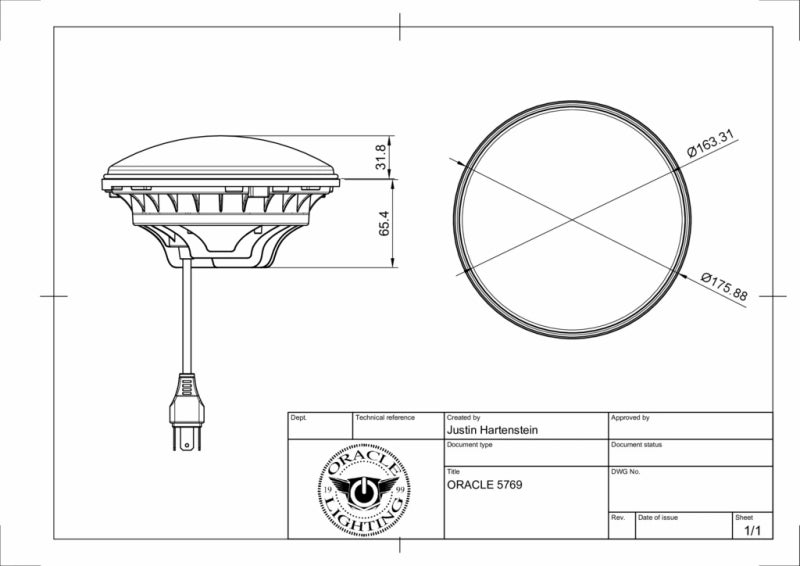 ORACLE Lighting 5769-504 FITS:Oracle 7in High Powered LED Headlights NO HALO Black Bezel Headlights