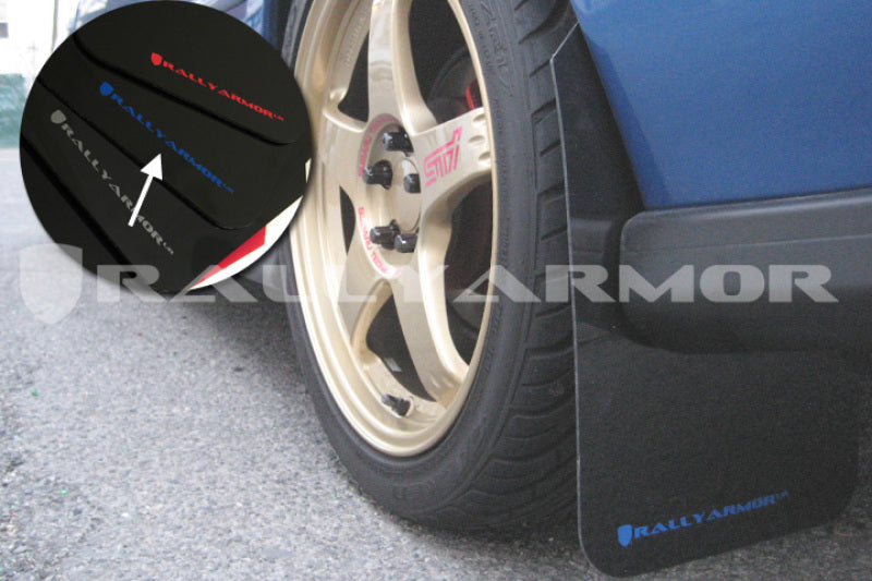 Rally Armor MF2-UR-BLK/BL FITS: 93-01 Subaru Impreza RS Black UR Mud Flap w/ Blue Logo Mud Flaps