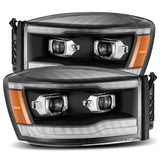 AlphaRex 06-08 1500HD PRO-Series Projector Headlights Plank Style Black w/Seq Signal/DRL FITS: Dodge Ram - ARX880532