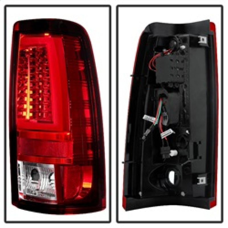 SPYDER 5081926 FITS: Chevy Silverado 1500/2500 03-06 Version 2 LED Tail Lights Red Clear ALT-YD-CS03V2-LED-RC Tail Lights