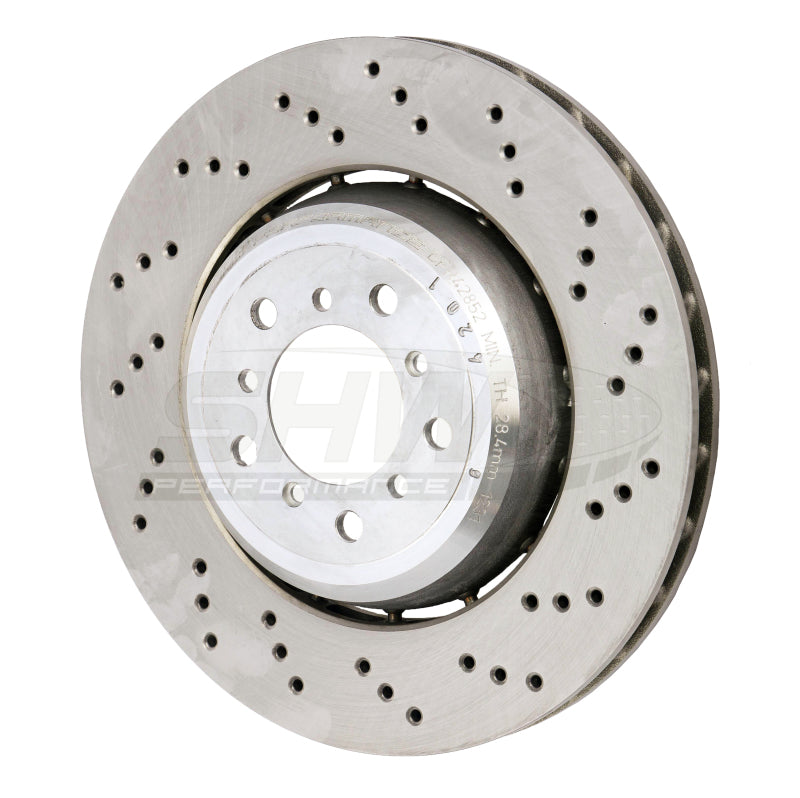 SHW Performance BFR42852 FITS: -SHW 08-13 BMW M3 4.0L Right Front Cross-Drilled Lightweight Brake Rotor Brake Rotors Drilled