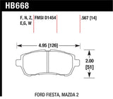 Hawk 2011-2014 Ford Fiesta S Sedan HPS 5.0 Front Brake Pads