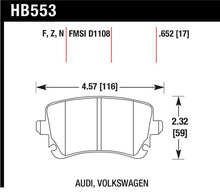Load image into Gallery viewer, Hawk Performance HB553F.652 FITS: Hawk 06-07 Audi A6 Quattro / 03-04 RS6 / 04-08 S4 HPS Street Rear Brake Pads Brake Pads Performance
