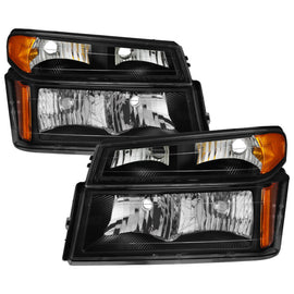 SPYDER 9032110 FITS:xTune Chevy Colorado 04-12 OEM Headlights w/ Bumper Lights Black HD-JH-CCOL04-SET-BK Headlights