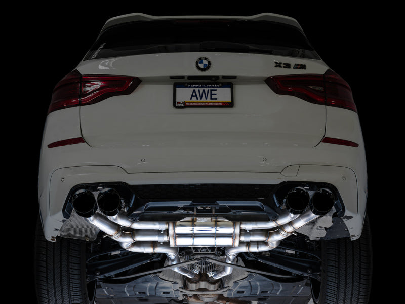 AWE Tuning 3025-43301 FITS: 20-25 BMW X3 M/M Comp (F97) AWD SwitchPath Axle-back Exhaust Diamond Black Tips Axle Back