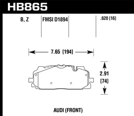 Hawk Performance HB865Z.620 FITS:Hawk 18-19 Audi S5 Performance Ceramic Street Front Brake Pads Brake Pads Performance
