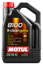 Load image into Gallery viewer, Motul 109762 FITS: 5L Synthetic Engine Oil 8100 X-CLEAN Gen 2 5W40 Case of 4 Motor Oils