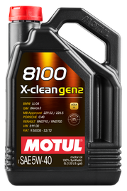 Motul 109762 FITS: 5L Synthetic Engine Oil 8100 X-CLEAN Gen 2 5W40 Case of 4 Motor Oils