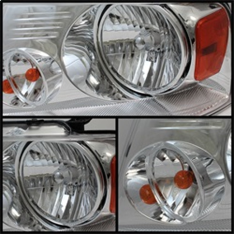 SPYDER 5069825 FITS:xTune Ford F150 04-08 Amber Crystal Headlights Chrome HD-JH-FF15004-AM-C Headlights