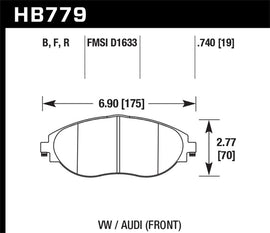 Hawk Performance HB779N.740 FITS:Hawk 13-17 Volkswagen CC HP+ Front Brake Pads Brake Pads Performance