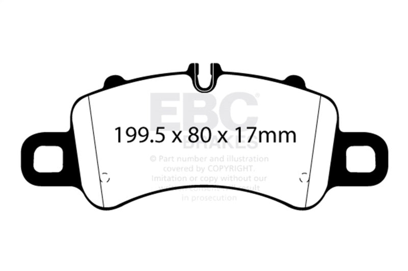 EBC DP42307R FITS: 2016+ Porsche Boxster 718 (Iron Rotors Only) 2.5L Turbo Yellowstuff Front Brake Pads Brake Pads Performance