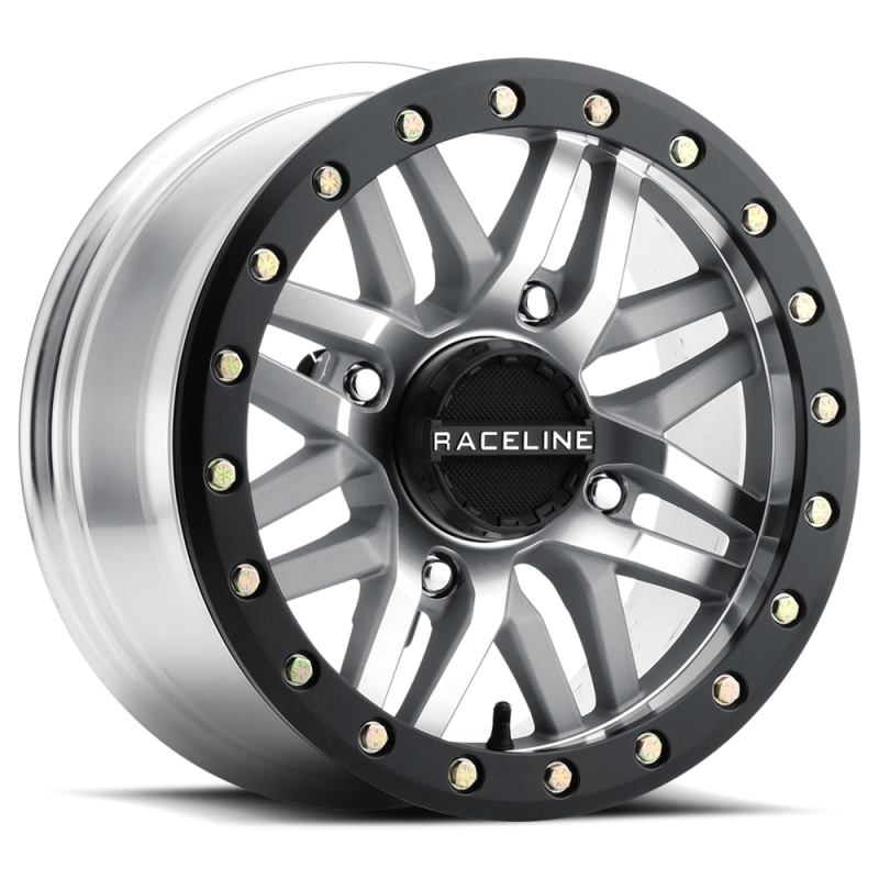 Raceline A91MA-57037+10 FITS: A91MA Ryno 15x7in/4x137 BP/10mm Offset/110.18mm Bore Machined & Black Ring Beadlock Wheel Wheels Cast