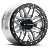 Raceline A91MA-57037+10 FITS: A91MA Ryno 15x7in/4x137 BP/10mm Offset/110.18mm Bore Machined & Black Ring Beadlock Wheel Wheels Cast