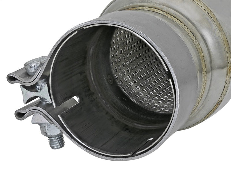 aFe 49M10002 FITS: MACH Force-Xp 304 Stainless Steel Resonator 2.5in Inlet/Outlet x 4in Dia x 15in Body x 19in L X Pipes
