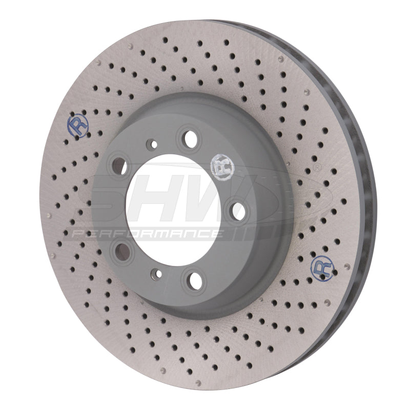 SHW Performance PFR31022 FITS:SHW 2012 Porsche 911 Carrera 4GTS 3.8L w/o Ceramics Right Frt Drill-Dimp MB Brake Rotor(99635141004) Brake Rotors Drilled
