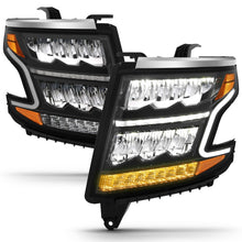 Load image into Gallery viewer, ANZO 111478 FITS: 15-20 Chevy Tahoe/Suburban LED Light Bar Style Headlights Black w/Sequential w/DRL w/Amber Headlights