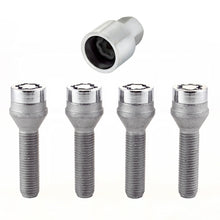 Load image into Gallery viewer, McGard 27013 FITS: Wheel Lock Bolt Set 4pk. (Cone Seat) M12X1.5 / 17mm Hex / 40.5mm Shank Length Chrome Wheel Bolts