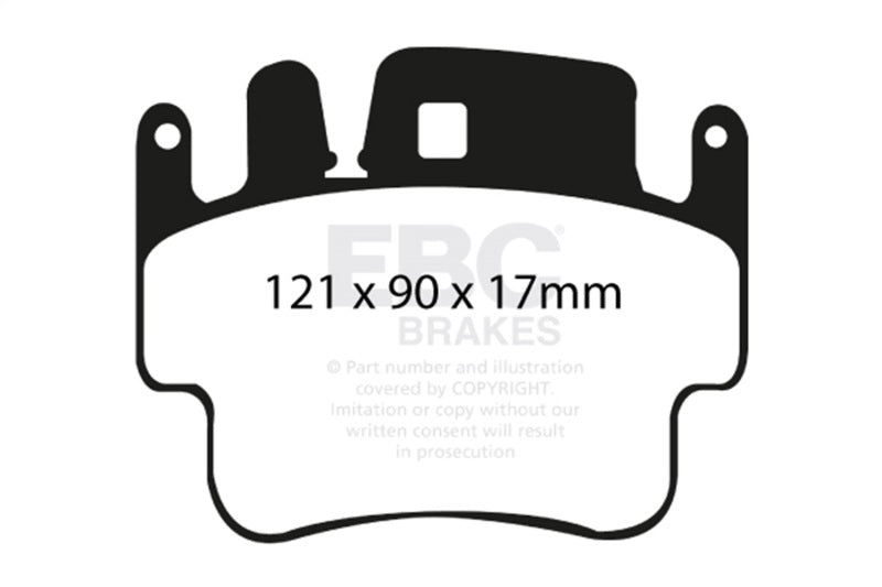 EBC DP41514R FITS: 98-05 Porsche 911 (996) (Cast Iron Rotor only) 3.4 Carrera 2 Yellowstuff Front Brake Pads Brake Pads Performance