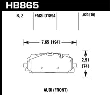 Load image into Gallery viewer, Hawk Performance HB865B.620 FITS: Hawk 18-19 Audi S5 HPS 5.0 Front Brake Pads Brake Pads Performance
