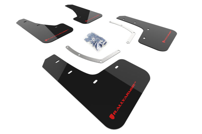 Rally Armor MF49-UR-BLK/RD FITS: 18-25 Subaru Ascent Black UR Mud Flap w/Red Logo Mud Flaps