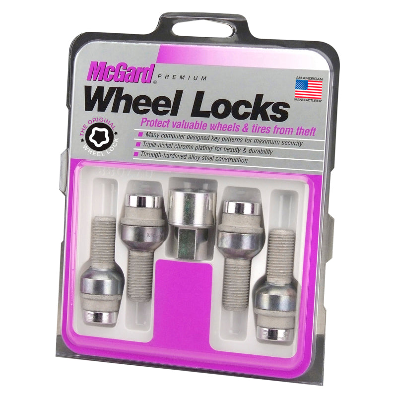 McGard 28020 FITS: Wheel Lock Bolt Set 4pk. (Radius Seat) M14X1.5 / 17mm Hex / 28.2mm Shank Length Chrome Wheel Bolts