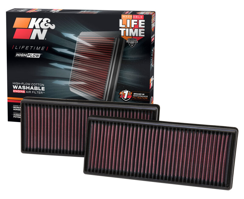 K&N Engineering 33-2474 FITS:K&N Replacement Air Filter 12.563in O/S Length x 5.25in O/S Width x 1.625in H (Inc 2 Filters) Air Filters Drop In