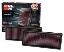 Load image into Gallery viewer, K&amp;N Engineering 33-2474 FITS:K&amp;N Replacement Air Filter 12.563in O/S Length x 5.25in O/S Width x 1.625in H (Inc 2 Filters) Air Filters Drop In