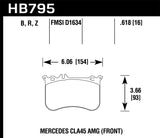 Hawk Performance HB795B.618 FITS: Hawk 14-17 Mercedes-Benz CLA 45 AMG/15-17 Mercedes-Benz GLA 45 AMG HPS 5.0 Front Brake Pads Brake Pads Performance