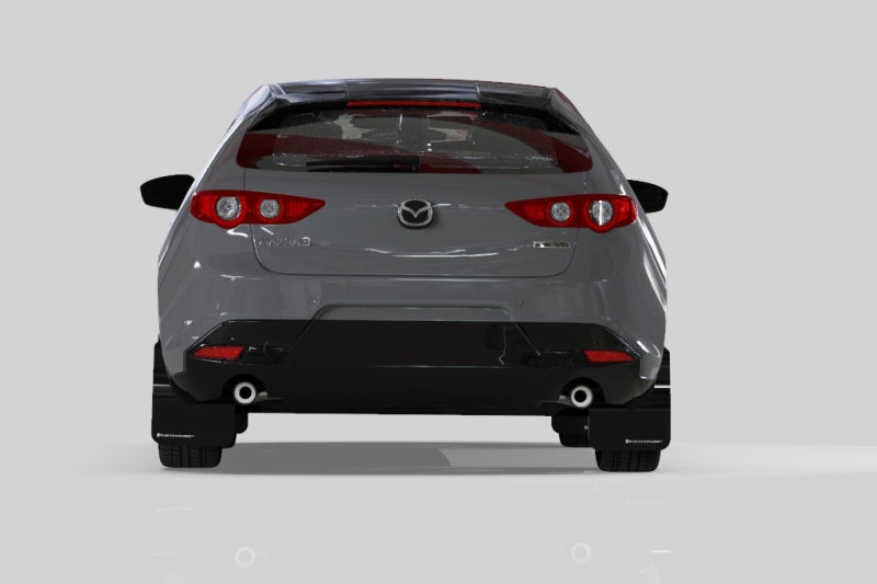 Rally Armor MF61-UR-BLK/DGRY FITS: 19-25 Mazda3 Hatchback Black UR Mud Flap w/Dark Grey Logo Mud Flaps