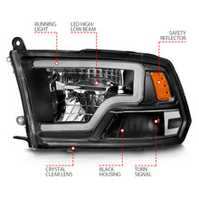 Load image into Gallery viewer, ANZO 111539 FITS: 2009-2020 Dodge Ram 1500 Full LED Square Projector Headlights w/ Chrome Housing Black Amber Headlights