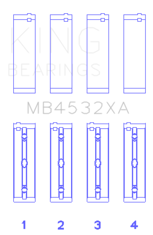 King Engine Bearings MB4532XA FITS:King Mercedes-Benz OM 642.822/36/910/20/30/70 Main Bearing Set Bearings