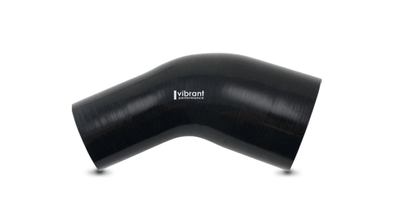 Vibrant 19773 FITS: 3.50in ID x 4in ID Gloss Black Silicone 45 Degree Transition Elbow Silicone Couplers & Hoses