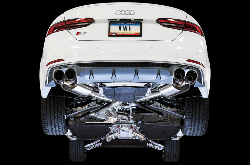AWE Tuning 3020-43064 FITS: Audi B9 S5 Sportback Touring Edition Exhaust Non-Resonated (Black 102mm Tips) Catback