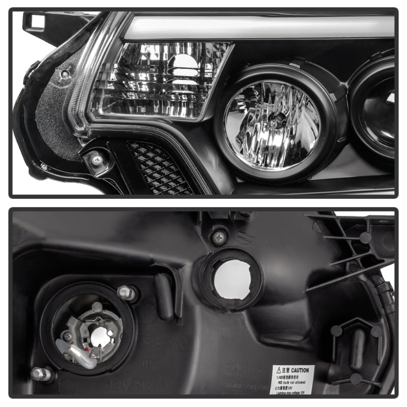 SPYDER 5081711 FITS: Toyota Tacoma 12-15 Projector Headlights Light Bar DRL Black PRO-YD-TT12-LBDRL-BK Headlights