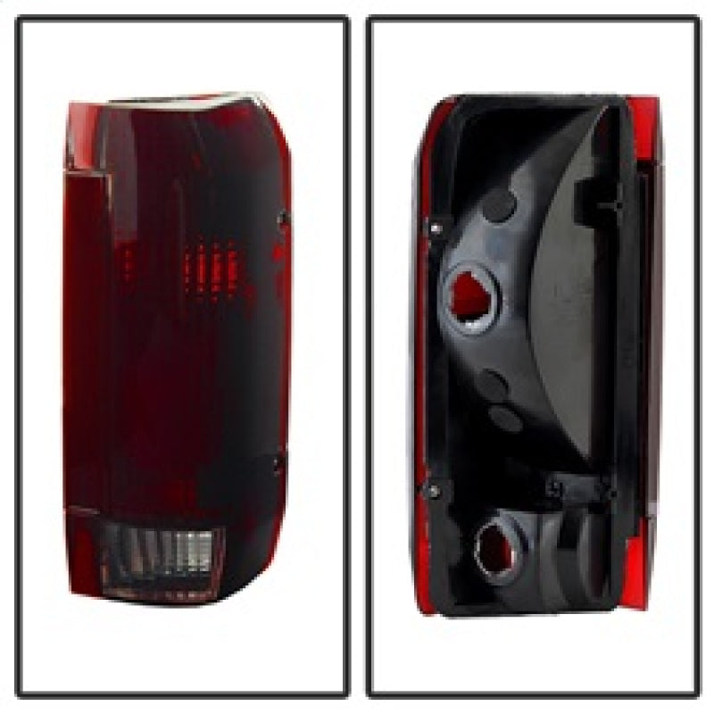 SPYDER 9030567 FITS:xTune Ford Bronco F150 F250 F350 F450 92-96 OE Style Tail Lights Red Smoked ALT-JH-FB92-OE-RSM Tail Lights