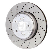 Load image into Gallery viewer, SHW Performance BRL42853 FITS:SHW 08-13 BMW M3 4.0L Left Rear Cross-Drilled Lightweight Brake Rotor (34212283803) Brake Rotors Drilled