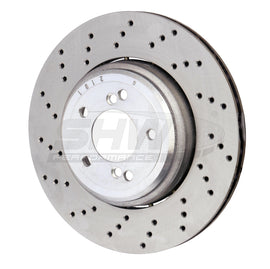 SHW Performance BRL42853 FITS:SHW 08-13 BMW M3 4.0L Left Rear Cross-Drilled Lightweight Brake Rotor (34212283803) Brake Rotors Drilled