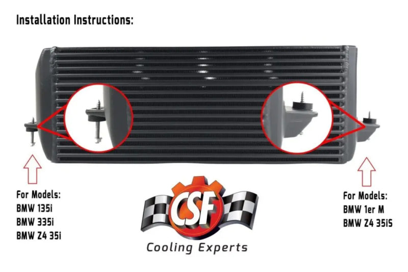 CSF 8127B FITS: 04-13 BMW 335i/xi (E90/E91/E92/E93) High Performance Stepped Core Bar/Plate Intercooler Black Intercoolers