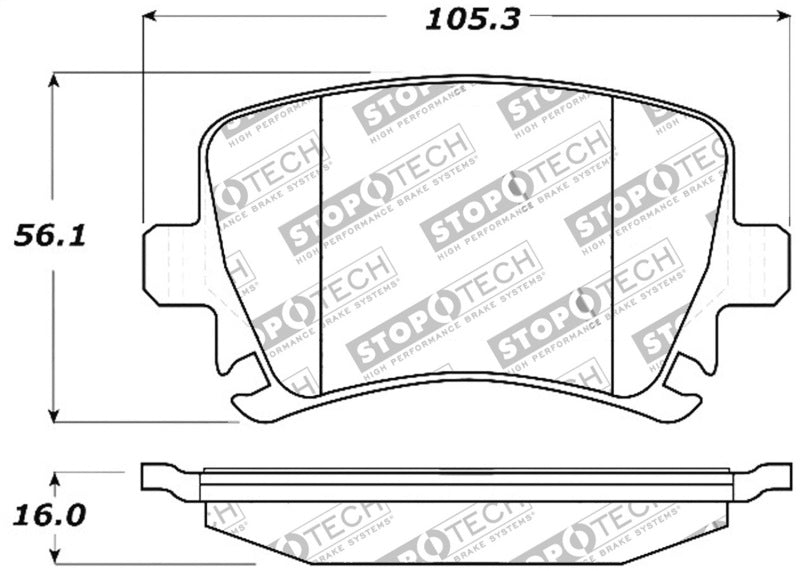 Stoptech 309.11080 FITS:StopTech Performance 06-09 Audi A3 / 05-09 Audi A4/A6 / 08-09 Audi TT / 06-09 VW GTI / 06-09 Jetta Brake Pads Performance