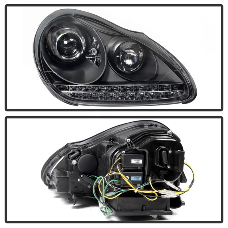SPYDER 5080967 FITS: Porsche Cayenne 03-06 Projector Xenon/HID Model- DRL LED Blk PRO-YD-PCAY03-HID-DRL-BK Headlights