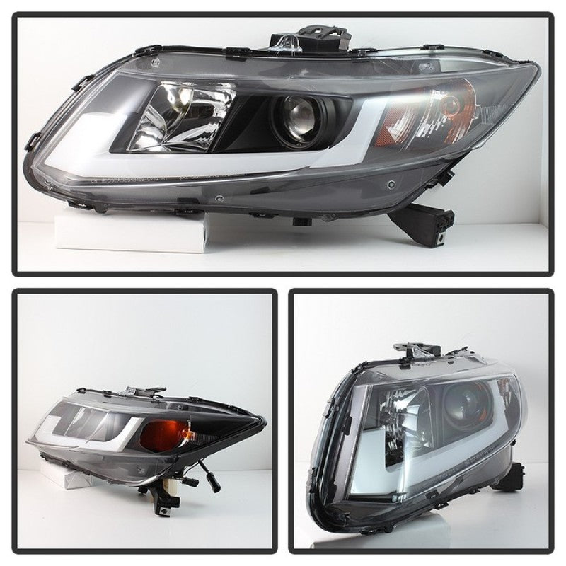 SPYDER 5076519 FITS: 12-14 Honda Civic (Excl. 2014 Coupe) Projector Headlights Lgtbr DRL Black PRO-YD-HC12-DRL-BK Headlights