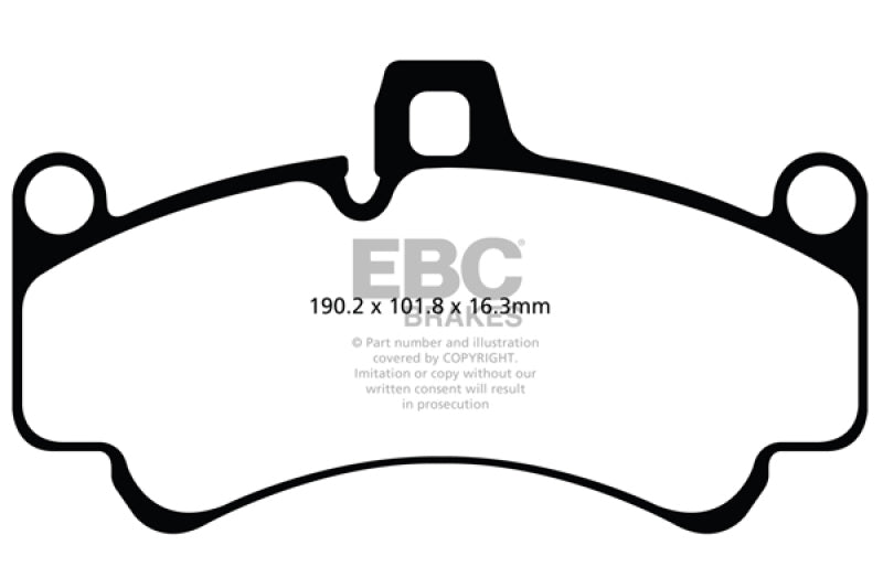 EBC DP41516R FITS: 01-03 Porsche 911 (996) (Cast Iron Rotor only) 3.6 Twin Turbo GT2 Yellowstuff Front Brake Pads Brake Pads Performance