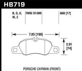 Hawk Performance HB719Z.668 FITS: Hawk 2013-2016 Porsche 911 Series Performance Ceramic Front Brake Pads (Does not fit S models) Brake Pads Performance