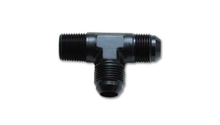 Vibrant 10470 FITS: -3AN x 1/8in NPT Flare to Pipe On Run Tee Adapter Fitting Aluminum Fittings